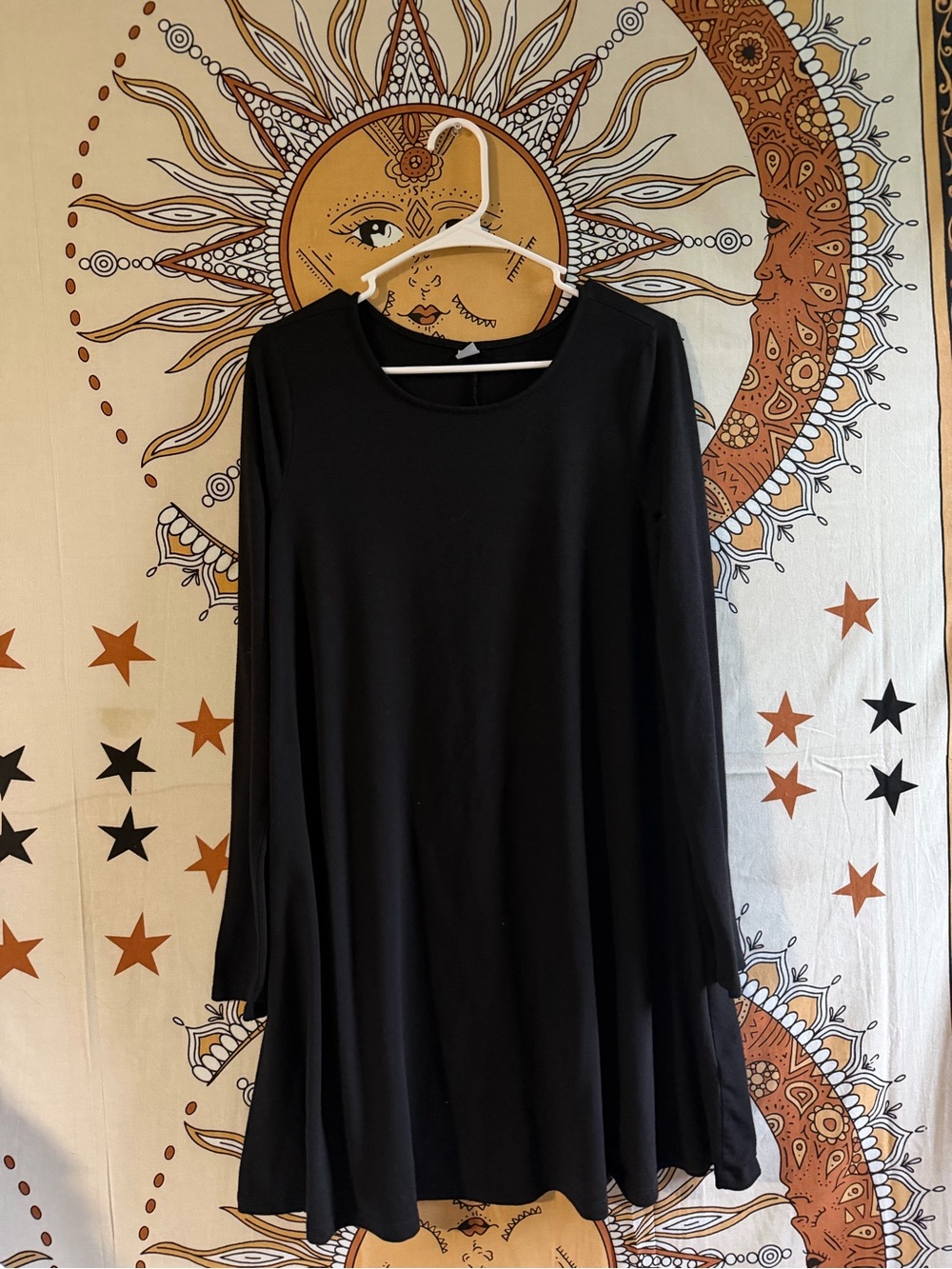 Old Navy Black Long-Sleeve Swing Dress